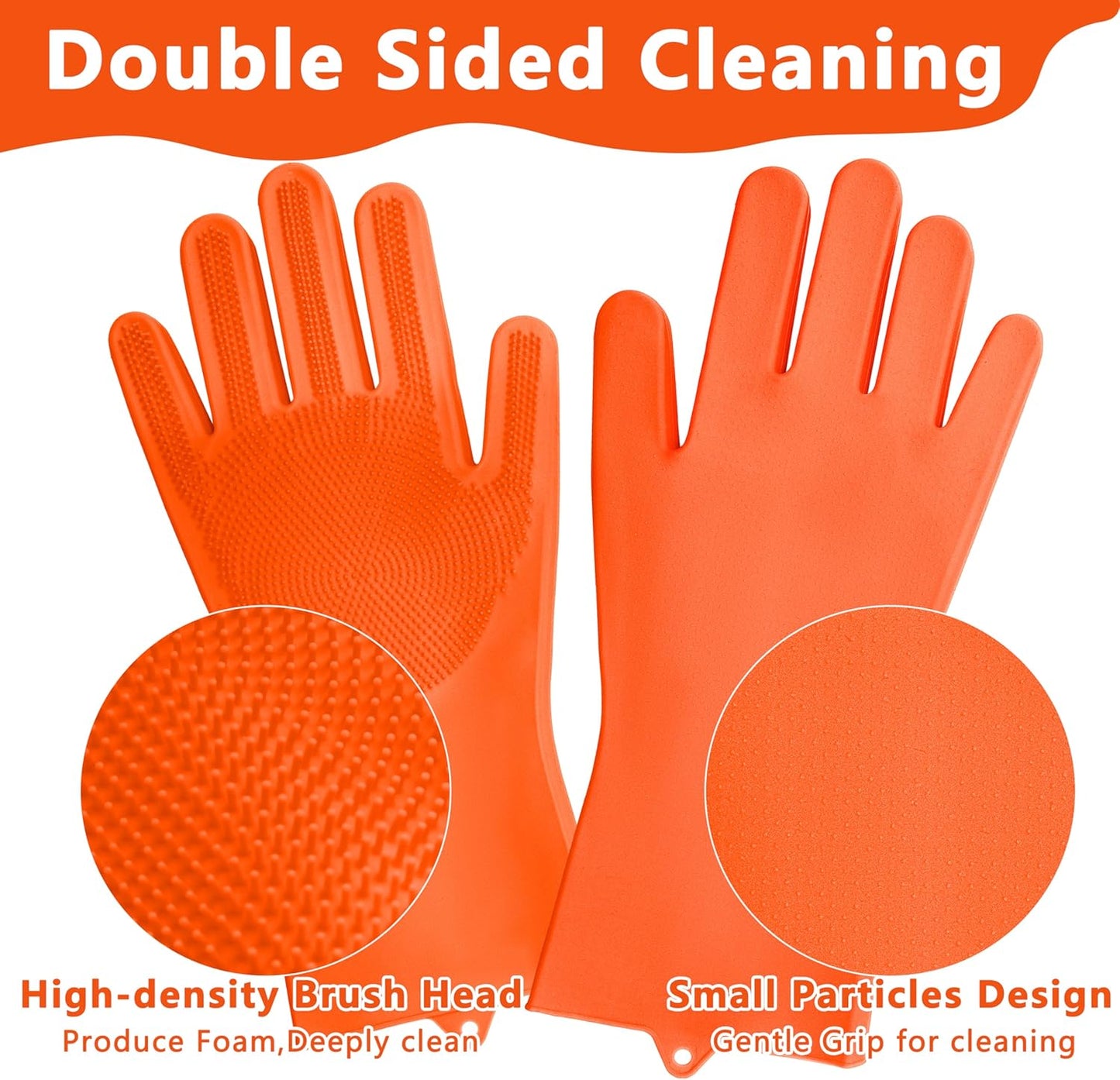 Pet Grooming Gloves—Heat Resistant Dog Washing Gloves with High-Density Teeth, Dog Bath Scrubber with Enhanced Five Finger Design, Silicone Gloves for Dogs and Cats Bathing, Massage (Blue)