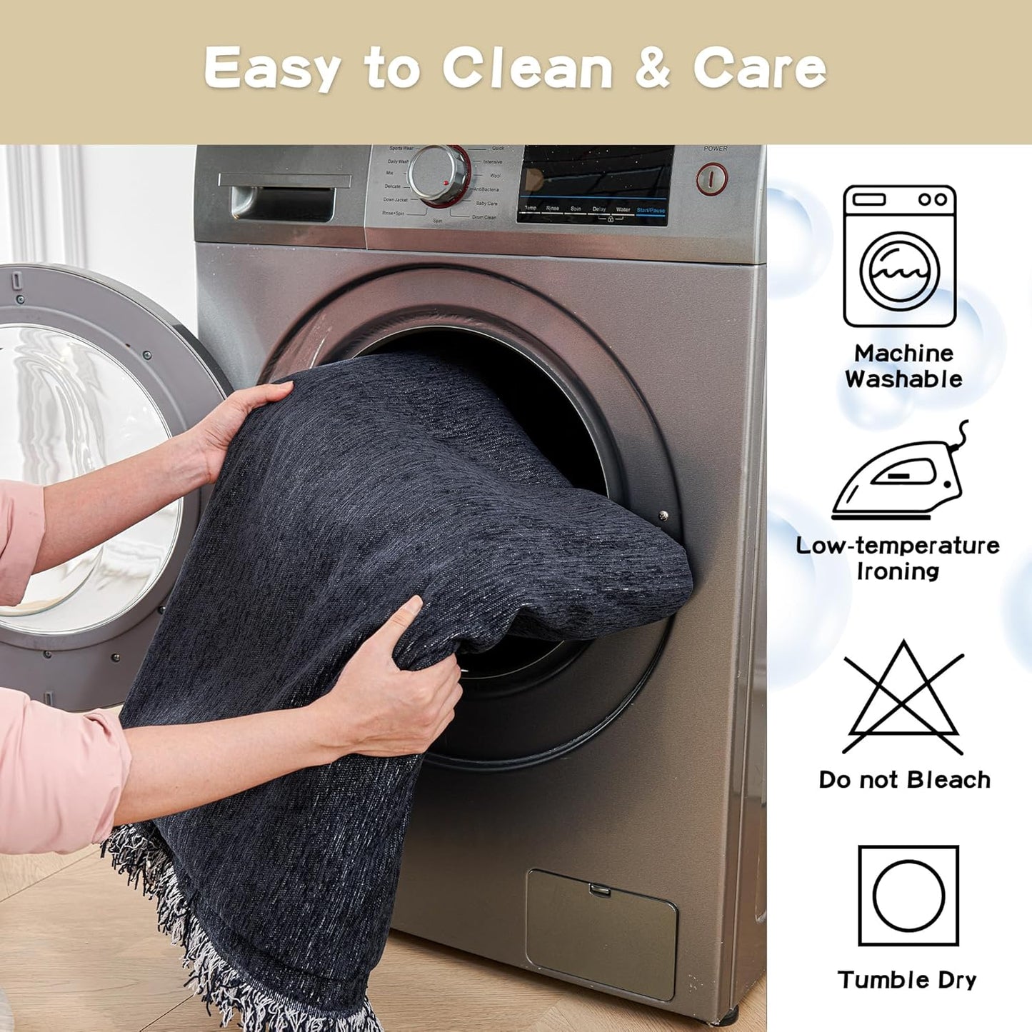 MYSKY HOME Couch Cover for Dogs, Washable Couch Covers, Non Slip Sofa Cover, Couch Cover 2 Cushion Sofa Dogs Furniture Protector with Tassels, Chenille Sofa Slipcover for Pets, 71"x118", Dark Grey