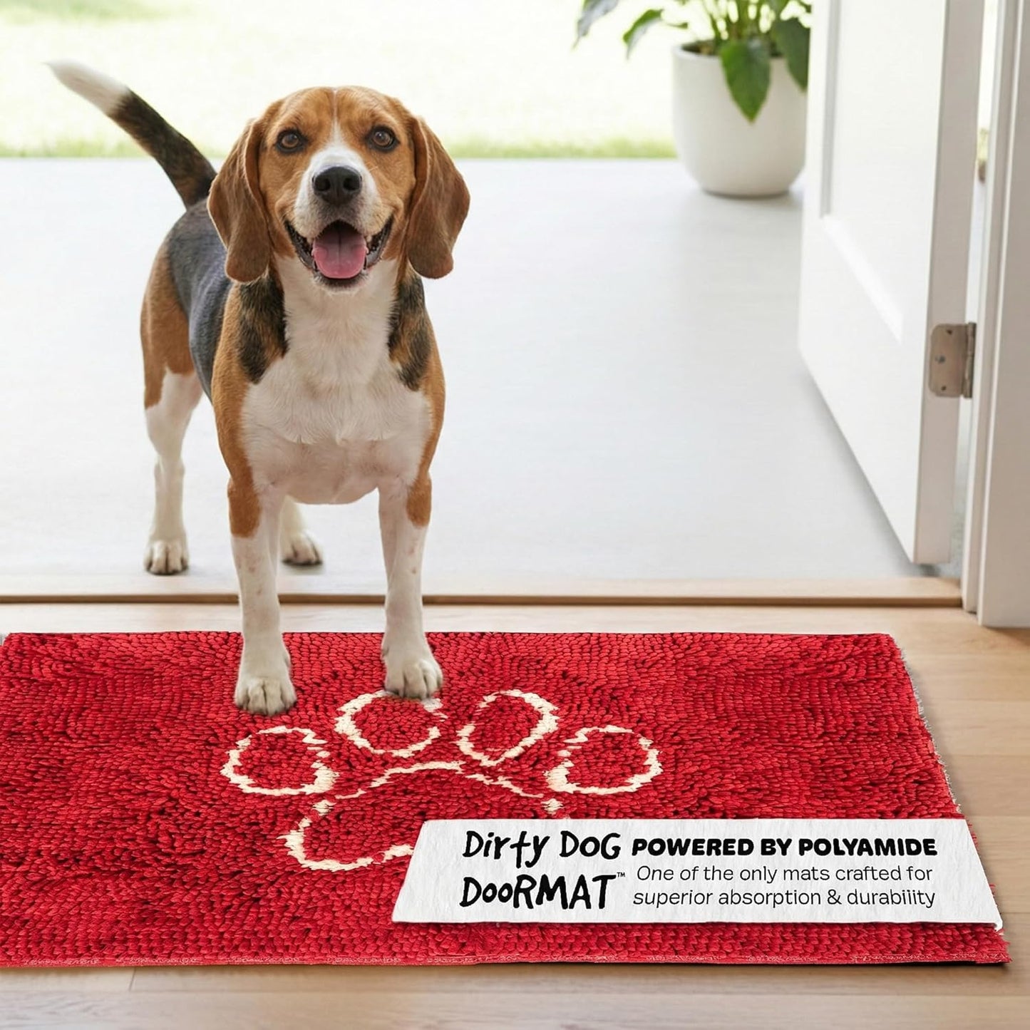 Dog Gone Smart Dirty Dog Doormat - Fast Drying Rug with Super Gripper Backing for Clean Floors - Super Absorbent and Machine Washable Mat for Muddy Paws - Grey