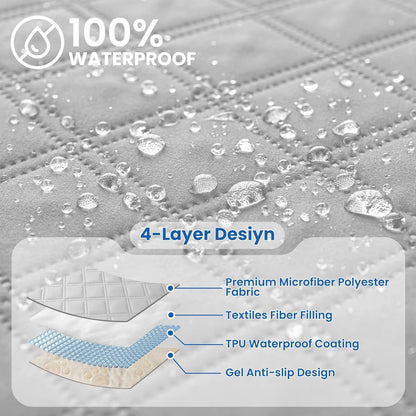 Waterproof Dog Blanket, Non-Slip Soft Pet Bed Cover, Couch Cover for Dogs Washable, Protects Sofa, Furniture, Crate, Car, Tear Resistant Leakproof Pet Blanket (30x70 Inch, Dark Grey)