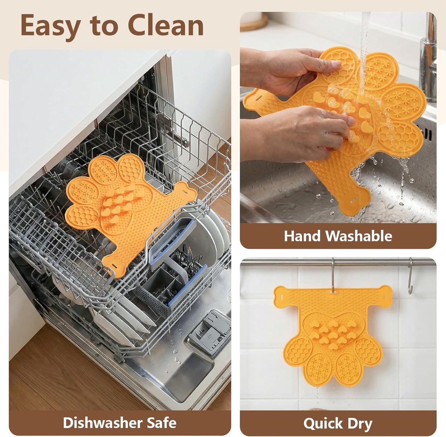 Dog Lick Mat with Suction Cups, Slow Feeder & Enrichment Mat for Dogs & Cats, Silicone Feeding Mat for Wet & Dry Food, Anxiety Relief, Mess-Free Foldable Pocket Design, Pink