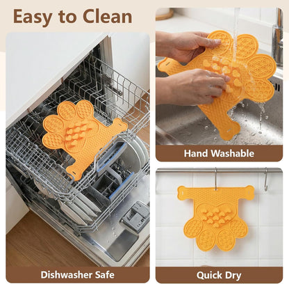 Dog Lick Mat with Suction Cups, Slow Feeder & Enrichment Mat for Dogs & Cats, Silicone Feeding Mat for Wet & Dry Food, Anxiety Relief, Mess-Free Foldable Pocket Design, Pink