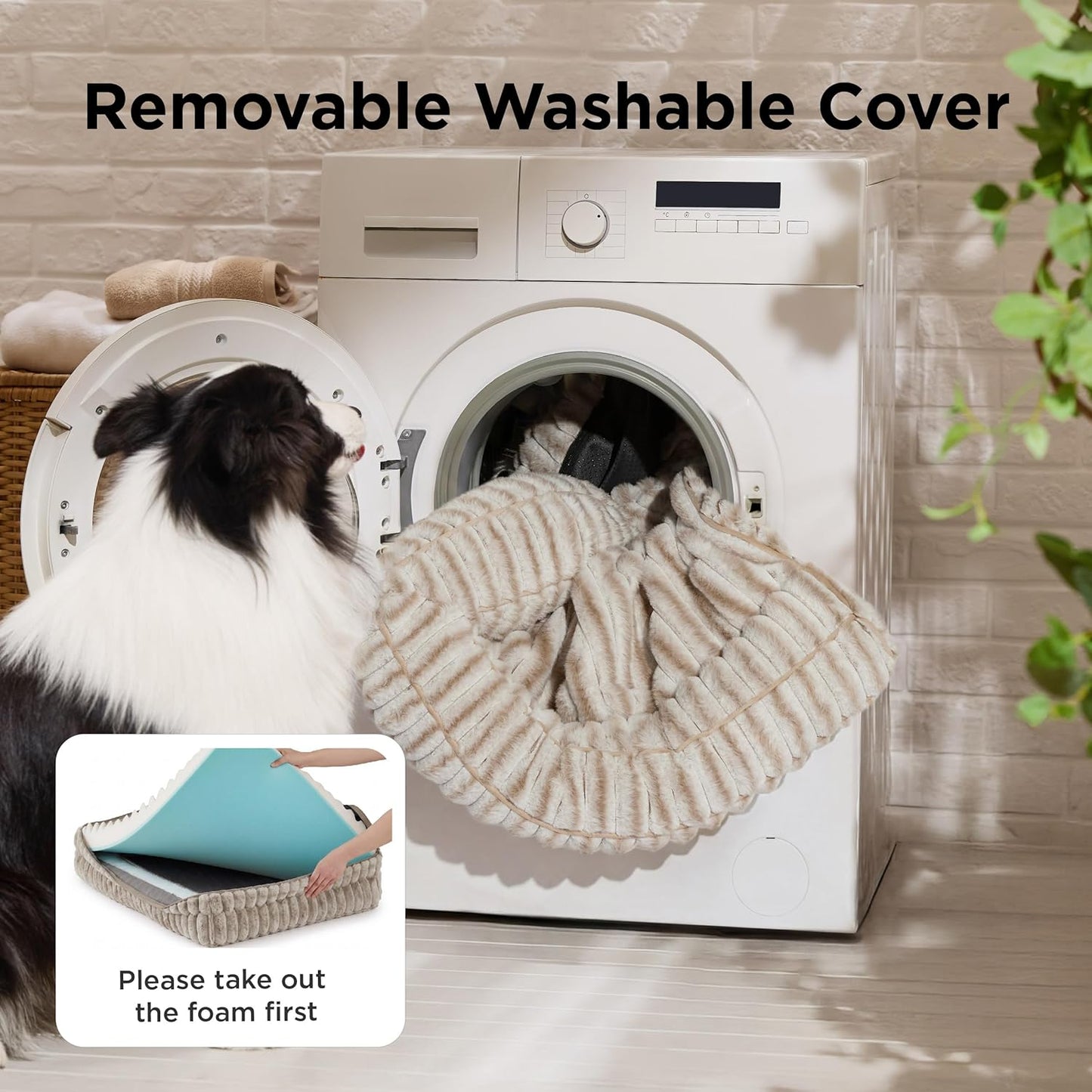 Bedsure ComfyFleece™ Orthopedic Dog Beds Large Sized Dog, Waterproof Memory Foam Pet Couch Sofa with Sides, Non-Slip Bottom and Egg-Crate Foam Large Pet Bed with Washable Corduroy Cover, Grey