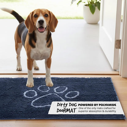 Dog Gone Smart Dirty Dog Doormat - Fast Drying Rug with Super Gripper Backing for Clean Floors - Super Absorbent and Machine Washable Mat for Muddy Paws - Grey
