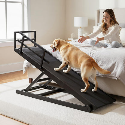 ABORON Antislip Dog Ramp, Adjustable Folding Pet Ramp for Small & Large Old Dogs & Cats, High Traction Portable Rubber Paw Ramps, Supports up to 200 lbs, Used for Bed Couch SUV, 39.3'' Long