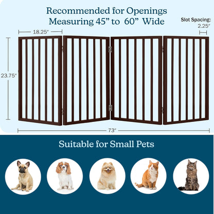 Pet Gate - 3-Panel Indoor Foldable Dog Fence for Stairs, Hallways, or Doorways - 55x24-Inch Retractable Freestanding Dog Gates by PETMAKER (White)
