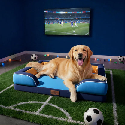 Comfort Expression Orthopedic Dog Bed for Extra Large Dogs 42x30 Inch, Waterproof Egg Crate Foam XL Pet Bed with Removable Bolsters, Dog Couch with Washable Cover & Non-Slip Bottom, Grey - Colors B