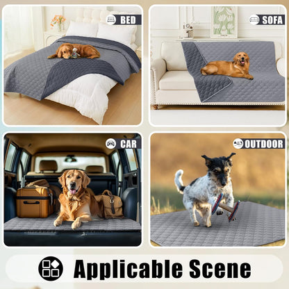 Smiry Waterproof Dog Bed Cover Blanket 30x70, Soft Reversible Pet Blanket, Washable Leakproof Cats Dogs Couch Cover for Sofa, Couch, Furniture, Grey/Dark Grey