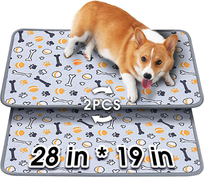 Hompet Dog Grass Pad with Tray Large, 35"x22.5", 2 Reusable Artificial Turf for Dogs Potty, Waterproof Non-Slip Washable Pee Pads, Quickly Absorbency Portable Dog Litter Box for Indoor/Outdoor Use