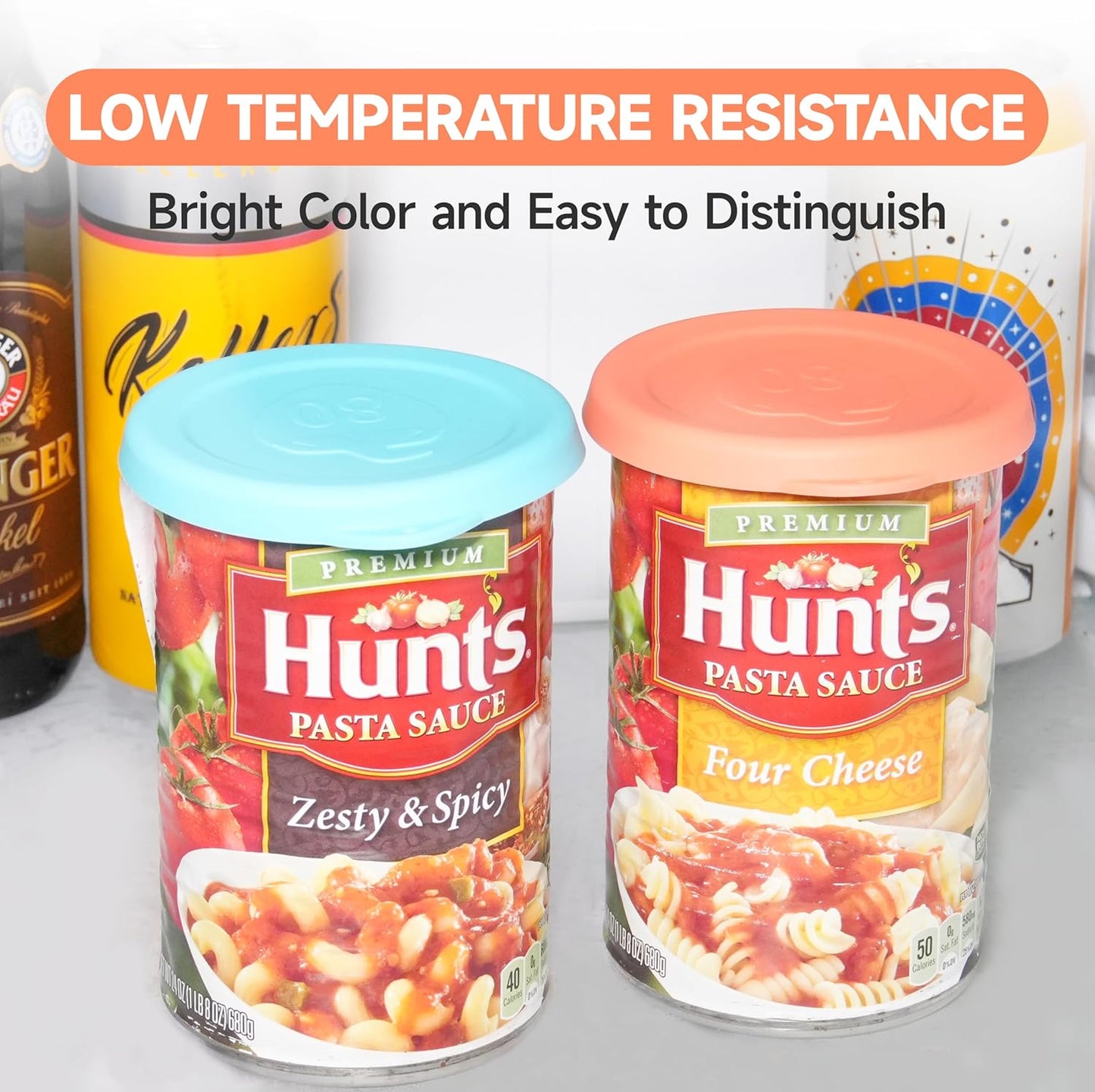 2PCs 3.0-inch Silicone Can Lids for Chef Boyardee | Van Camp's | Goya | Bush's Best | Farmer's Market Can, Can Cover for Canned Goods, Soup Can Cap, Fit Most Standard Size, Dishwasher Safe (Lids ONLY)
