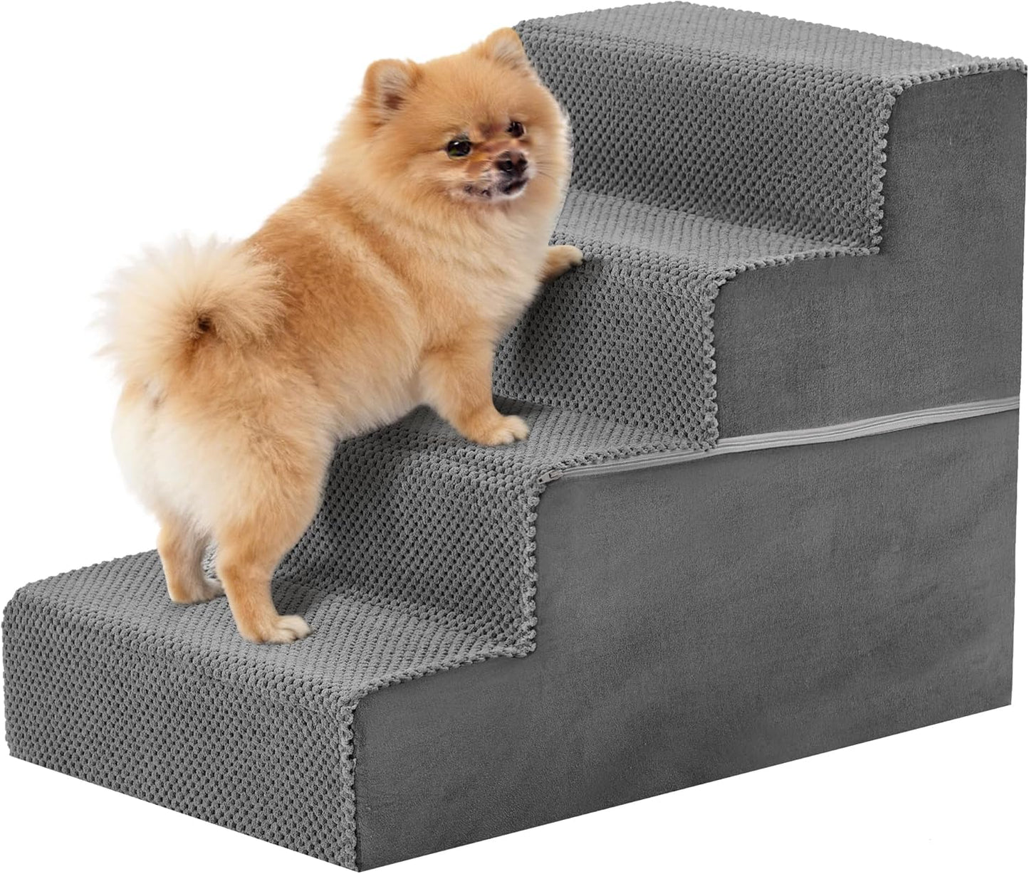 3-Step Dog Stairs for Small Dogs and Cats, 16in H Dog Steps for Couch, Sofa, Chair, Non-Slip Sturdy Pet Steps, Pet Ramp for High Bed Indoor