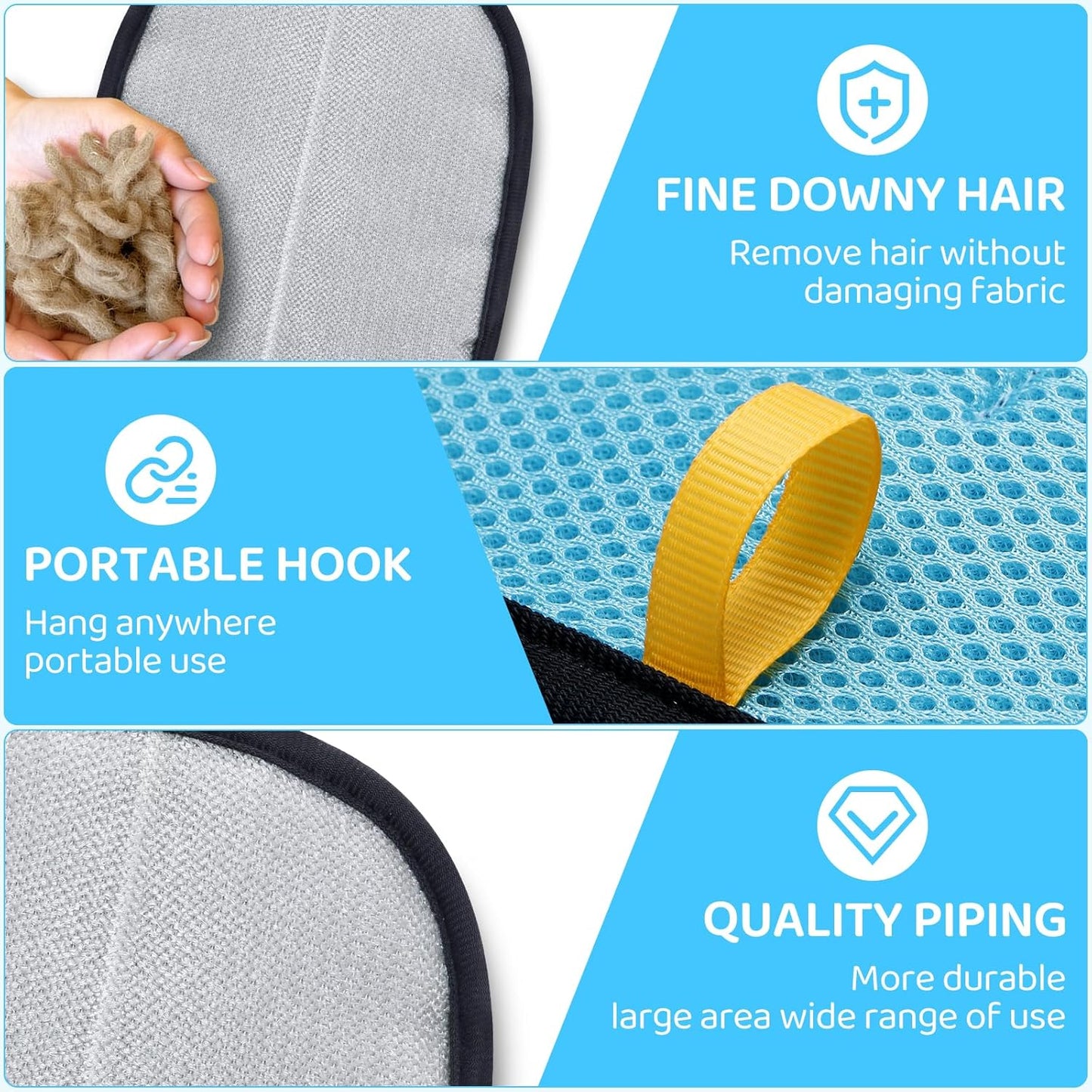 Pet Hair Removal Glove for Dogs & Cats - Upgraded Reusable Electrostatic Pet Hair Glove, Gentle Grooming Mitt, Pet Hair Remover Tool for Laundry, Couch, Carpet & Car Seat, 2 Pack (Black)