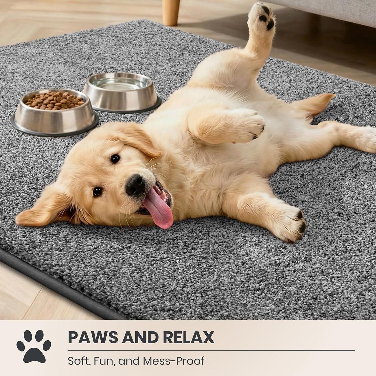 PURRUGS Dirt Trapping Door Mat 20" x 31.5", Non-Slip Machine Washable Entryway Rug, Dog Doormat, Indoor Front Door Mat, Super Absorbent Entry Rug for Muddy Shoes & Paws, Bluish Grey-Black