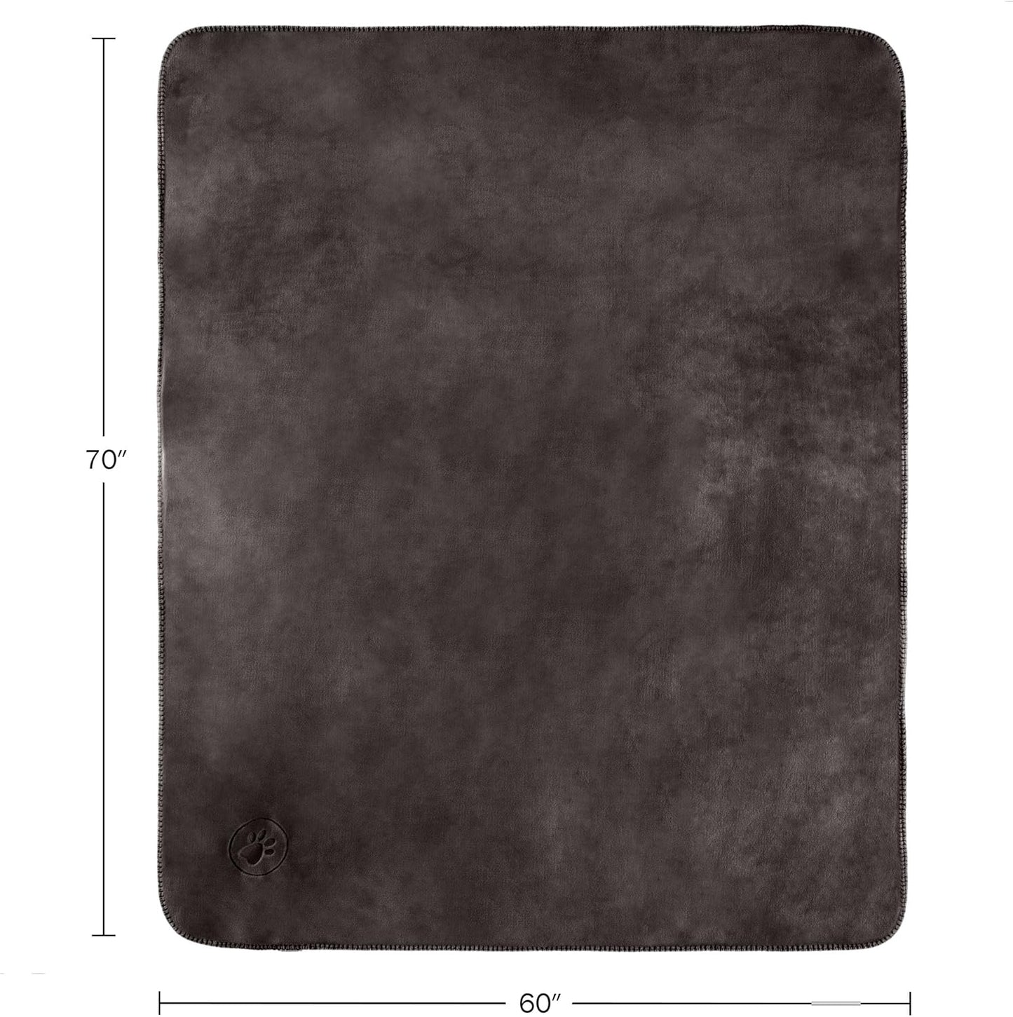 Waterproof Pet Blanket - 50x60-Inch Reversible Sherpa Fleece Throw Protects Couches, Cars, and Beds from Spills, Stains, and Fur by PETMAKER (Gray)