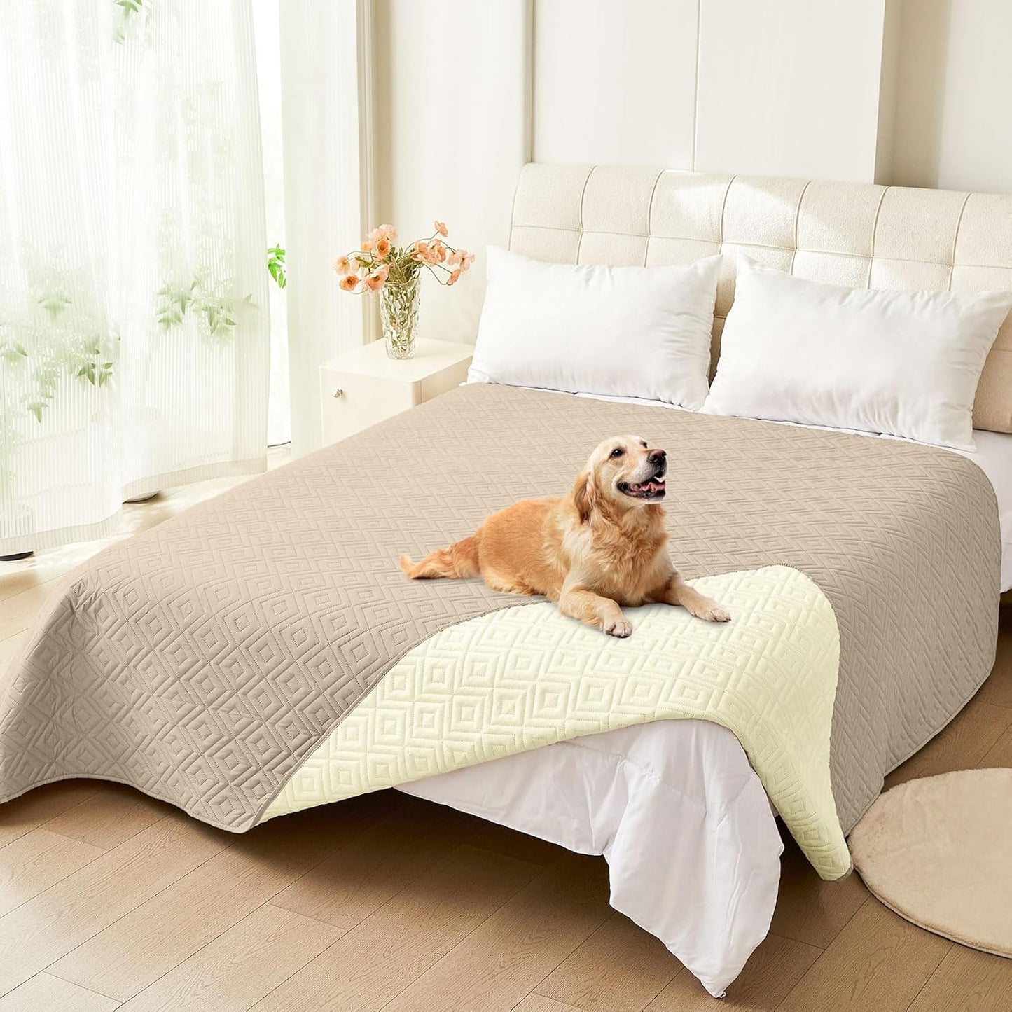 hyha Waterproof Dog Blanket, Soft Pet Bed Blankets, Waterproof Sofa Couch Cover for Dogs Washable, Reversible Pet Couch Covers for Sofa Furniture (30x70 Inch, Grey/Dark Grey)