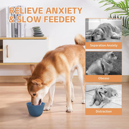 Dog Lick Bowl,Anxiety Relief Non-Slip Silicone Treat Bowl,Durable Anti-Choking Long-Lasting Enrichment Slow Feeder Licking Mat for Small Medium Large Breed,Freezable BPA Free Silicone Dishwasher Safe