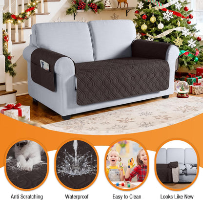 VANSOFY Couch Cover, Waterproof Sofa Covers Washable Slipcover Furniture Protector Couch Seat Covers Non-Slip Couch Cover for Dogs, Pets(Sofa, Dark Gray)