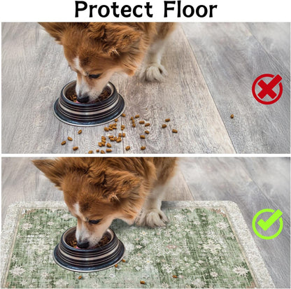 Pet Food Mats for Floor, Absorbent Dog Mat for Food and Water Dispenser Mat, Dog Food Mat Quick Dry Cat Food Mat Pet Supplies