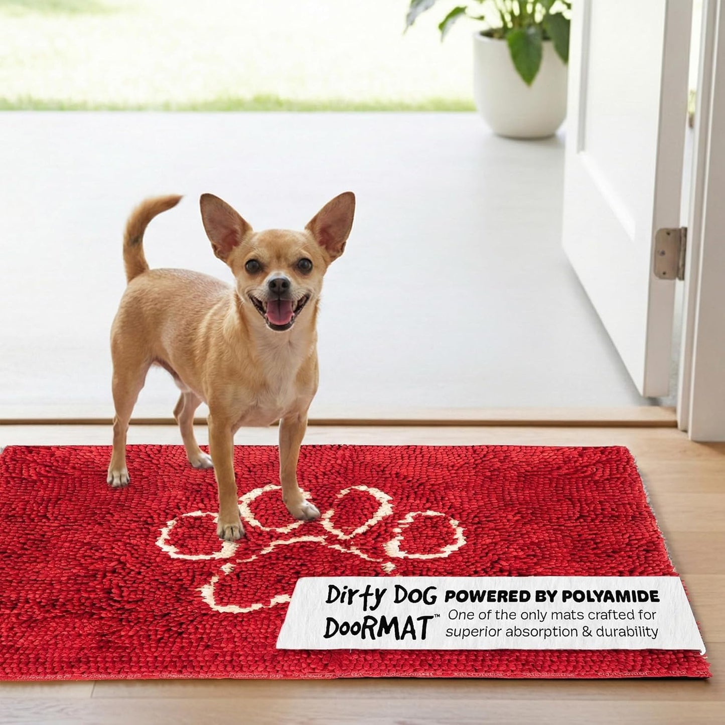 Dog Gone Smart Dirty Dog Doormat - Fast Drying Rug with Super Gripper Backing for Clean Floors - Super Absorbent and Machine Washable Mat for Muddy Paws - Grey