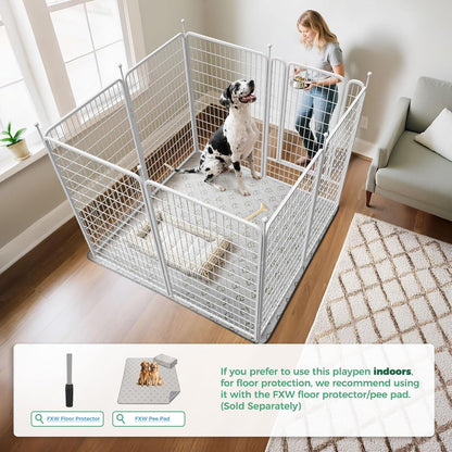 FXW Rollick Unleashed Dog Playpen for Indoor, Yard, RV Camping, 24 inch 8 Panels for Small and Puppy Dogs, Black│Patented