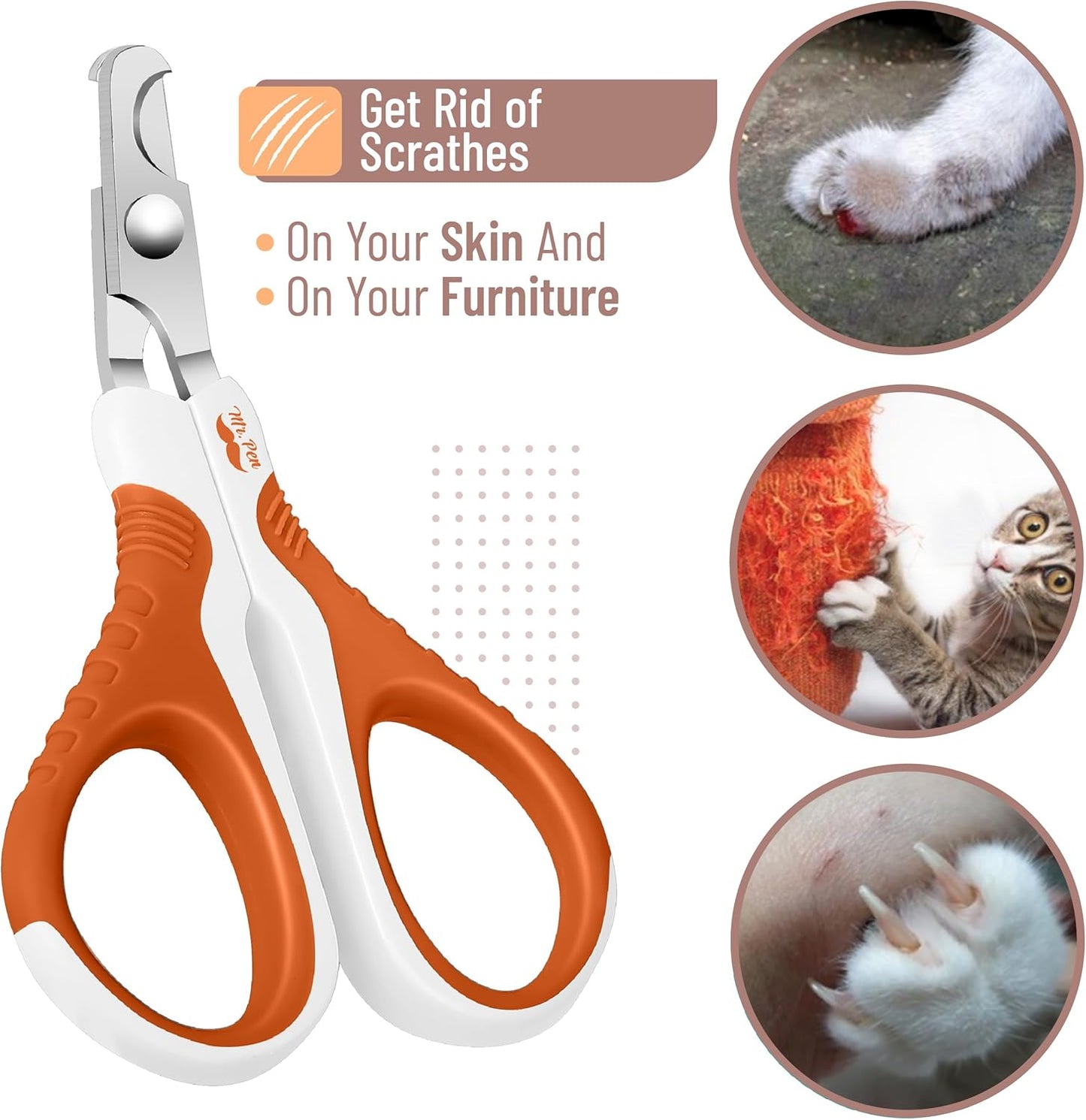 Mr. Pen- Cat Nail Clipper, Stainless Steel, Professional Sharp Cat Claw Trimmer for Small and Medium Cats, Pet Nail Clipper with Sturdy Non Slip Handle
