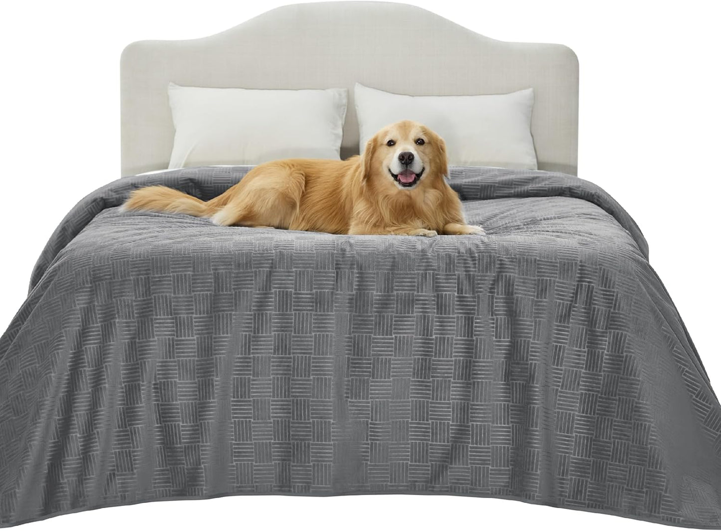 Bedsure Waterproof Couch Cover for Dogs Washable - Waterproof Blanket for Large Dogs Couch Sofa Bed Cozy, Lightweight Furniture Protector for Pet Cat Quick Drying, Ash Grey, 52x82IN