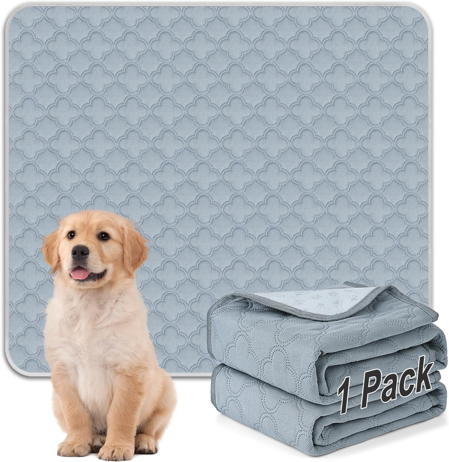 FunFurry Washable Pee Pads for Dogs - 4 Pack Reusable Pee Pads，Waterproof Puppy Pads，Pet Training Pads，Super Absorbent with Dog Paw Shape Non-Slip Backing (Cream, 18" X 24" - 4 Pack)