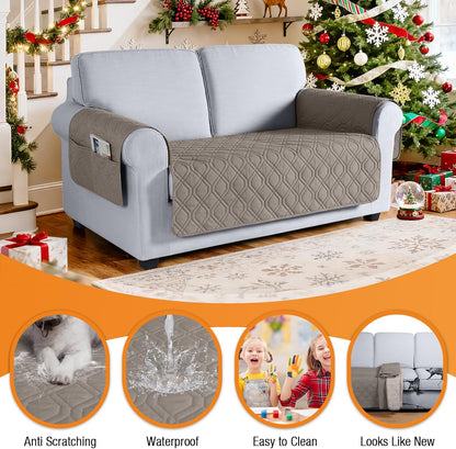 VANSOFY Couch Cover, Waterproof Sofa Covers Washable Slipcover Furniture Protector Couch Seat Covers Non-Slip Couch Cover for Dogs, Pets(Sofa, Dark Gray)