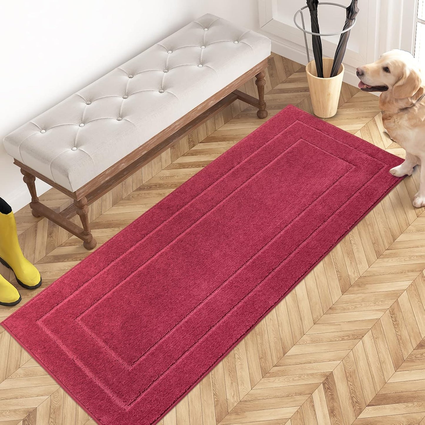 PURRUGS Dirt Trapping Door Mat 32" x 47", Non-Slip/Skid Machine Washable Entryway Rug, Dog Doormat, Super Absorbent Welcome Mat for Muddy Wet Shoes and Paws, Grayish Brown