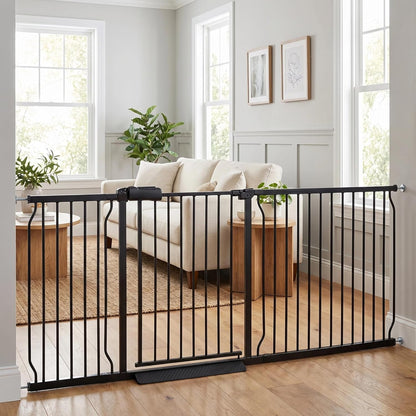 Extra Wide 76.4-81 Inch Large Baby Gates for Stairs, Doorways - No Drilling, Pressure Mounted Pet Gates for Kids & Dogs