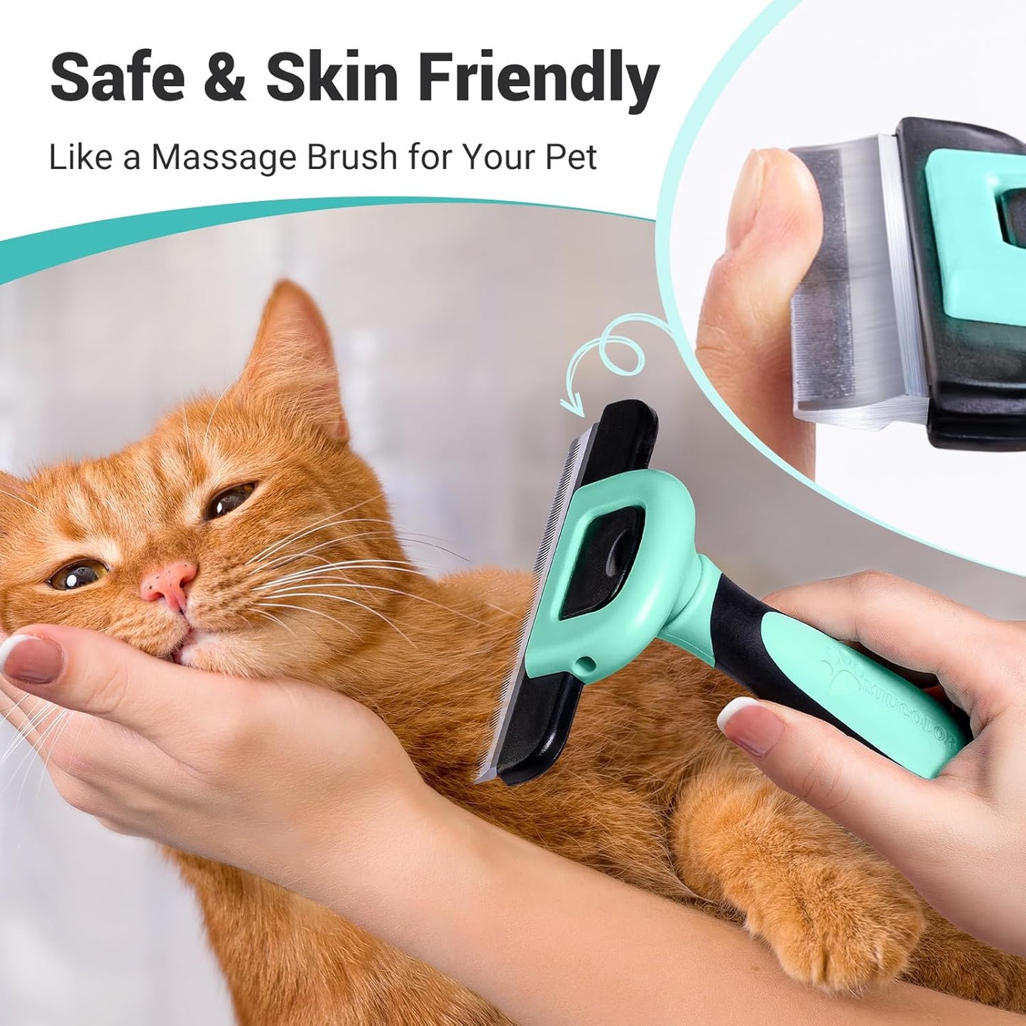 MIU COLOR Pet Grooming Brush, Deshedding Tool for Dogs & Cats, Effectively Reduces Shedding by up to 95% for Short Medium and Long Pet Hair