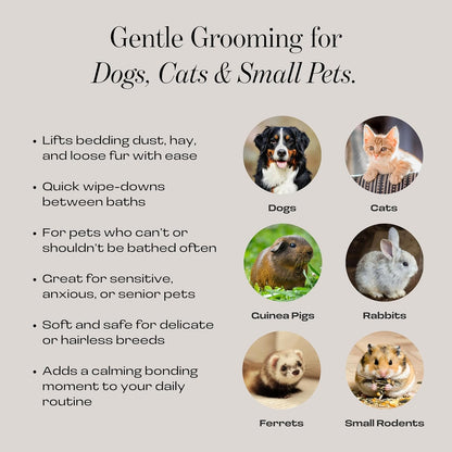 Muddi Mitt Microfiber Reusable Pet Wipes Grooming Towel Glove | Machine-Washable, Soft, Double-Sided Bath Mitt Replaces Wipes | Dirt Odor Removal | Gentle Paw Coat Cleaner | Dogs & Cats (Single Mitt)