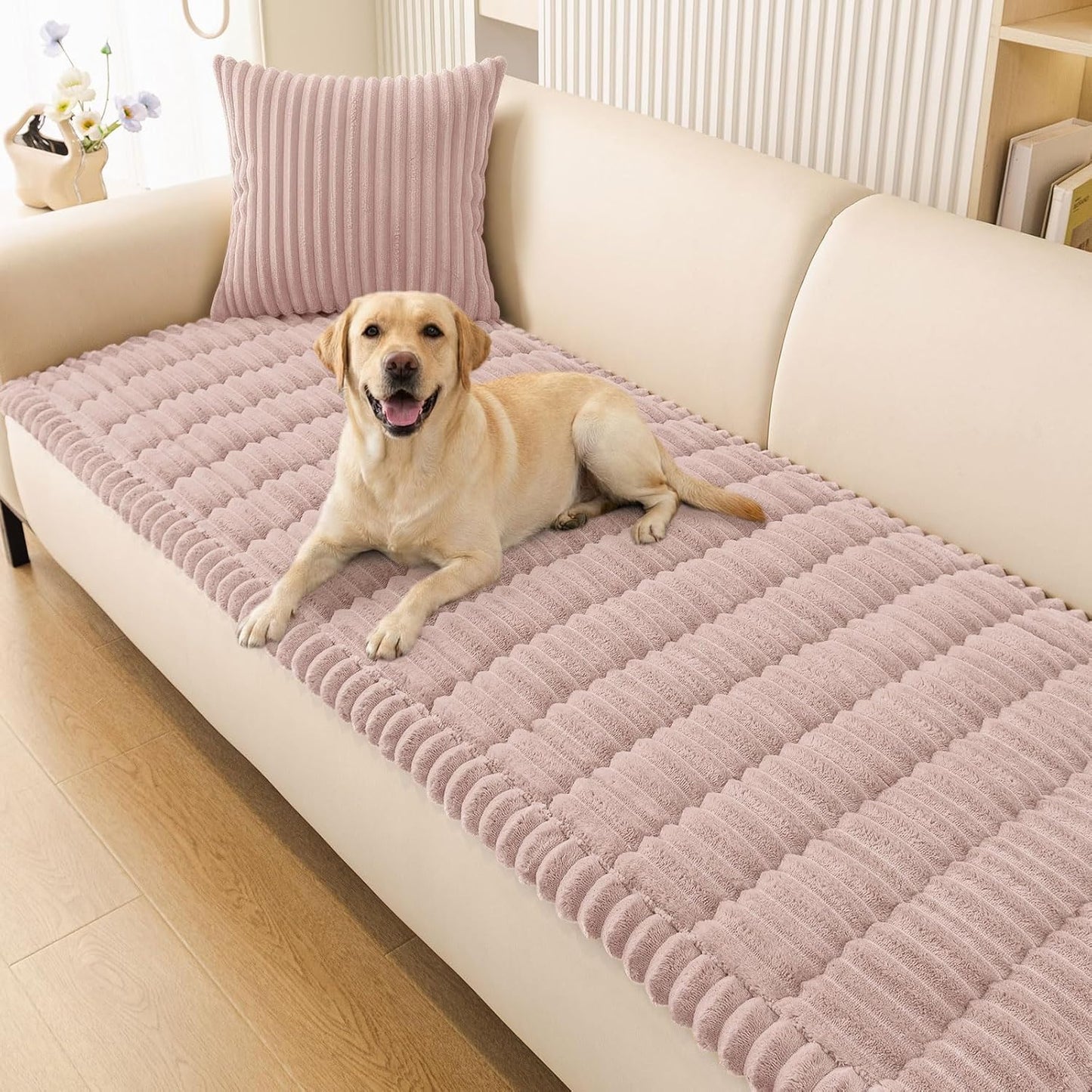 Smiry Couch Cover for Dogs, Non Slip Washable Sofa Protector for Pets, Soft Furniture Cover for Leather & Fabric Couches, Cozy Protect Against Fur, Dirt & Everyday Messes (Dark Grey, 27.6" x 59")