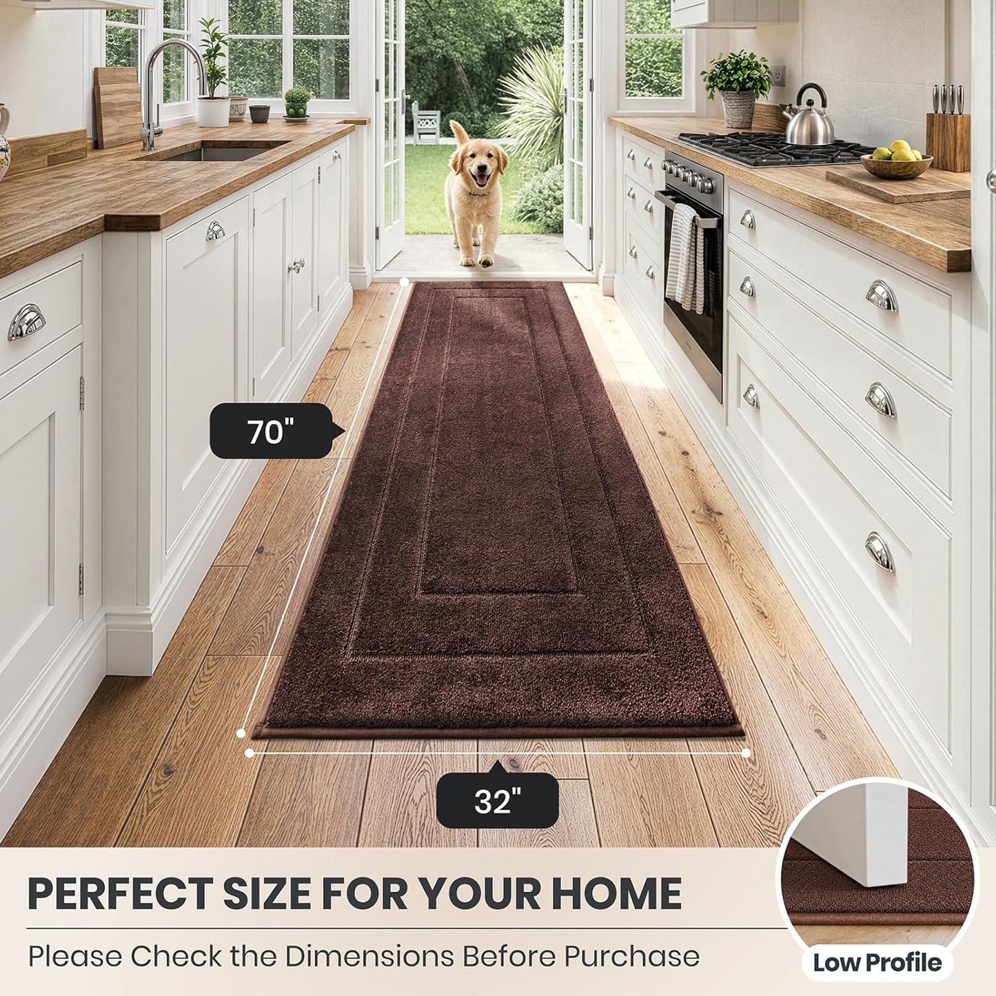 PURRUGS Dirt Trapping Door Mat 32" x 47", Non-Slip/Skid Machine Washable Entryway Rug, Dog Doormat, Super Absorbent Welcome Mat for Muddy Wet Shoes and Paws, Grayish Brown
