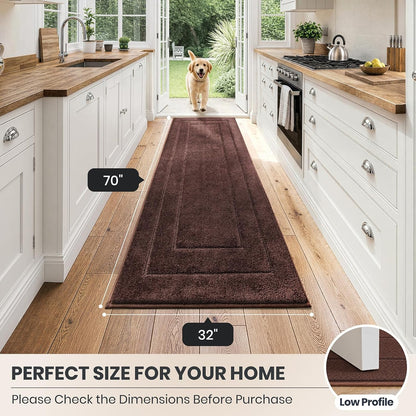 PURRUGS Dirt Trapping Door Mat 32" x 47", Non-Slip/Skid Machine Washable Entryway Rug, Dog Doormat, Super Absorbent Welcome Mat for Muddy Wet Shoes and Paws, Grayish Brown