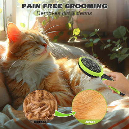 2PCS Pet Grooming Tools - Double-Sided Brush for Shedding and Bathing, Suitable for Short/Long Haired Dogs Cats and Horses, Deshedding Dog Brush, Mane & Tail Combs for Horses - Pet Supplies (Blue)