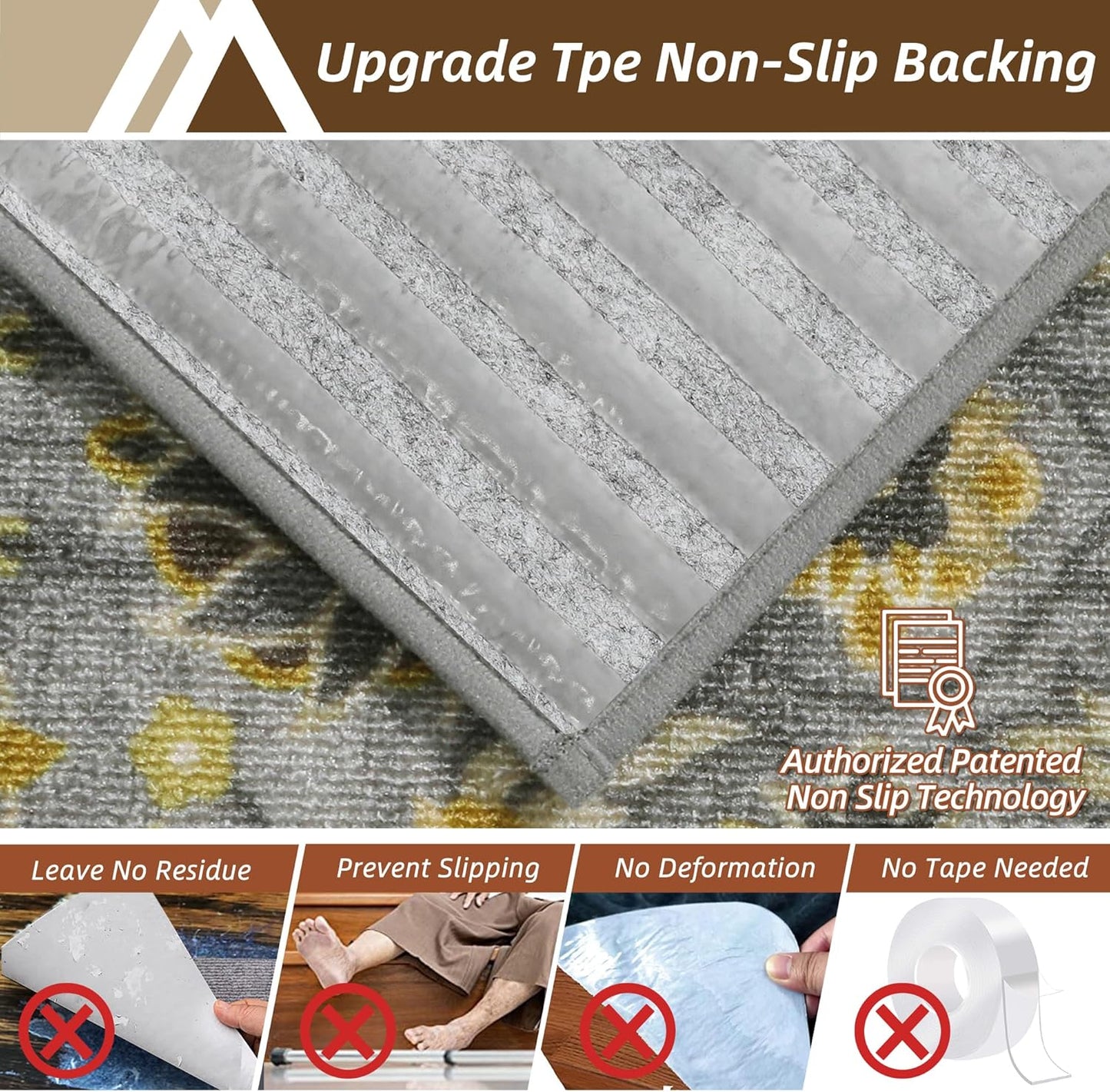 COSY HOMEER-Stair-Treads-for-Wooden-Steps Washable Indoor Stair Treads Non Slip 8" X 30" Soft Stair Carpet Treads Reusable Peel and Stick Stair Runner Rug for Kids, Elders and Pets 15pcs