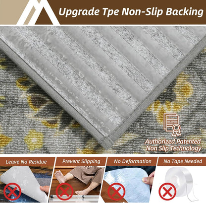 COSY HOMEER-Stair-Treads-for-Wooden-Steps Washable Indoor Stair Treads Non Slip 8" X 30" Soft Stair Carpet Treads Reusable Peel and Stick Stair Runner Rug for Kids, Elders and Pets 15pcs