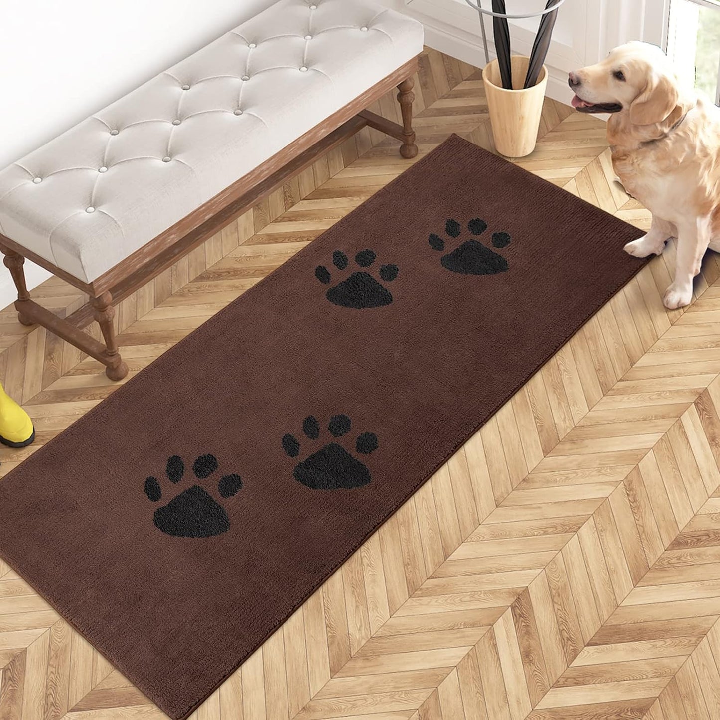 PURRUGS Dirt Trapping Door Mat 20" x 31.5", Non-Skid/Slip Machine Washable Microfiber Entrance Rug, Shoes Scraper, Dog Doormat, Super Absorbent Floor Mat for Muddy Wet Shoes and Paws, Grey