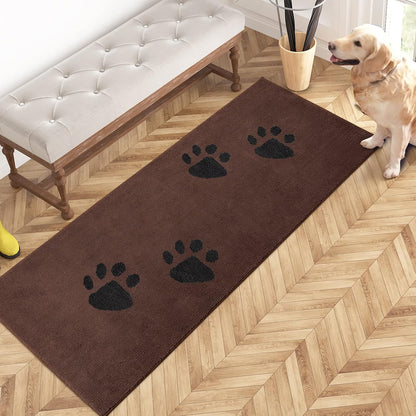 PURRUGS Dirt Trapping Door Mat 20" x 31.5", Non-Skid/Slip Machine Washable Microfiber Entrance Rug, Shoes Scraper, Dog Doormat, Super Absorbent Floor Mat for Muddy Wet Shoes and Paws, Grey