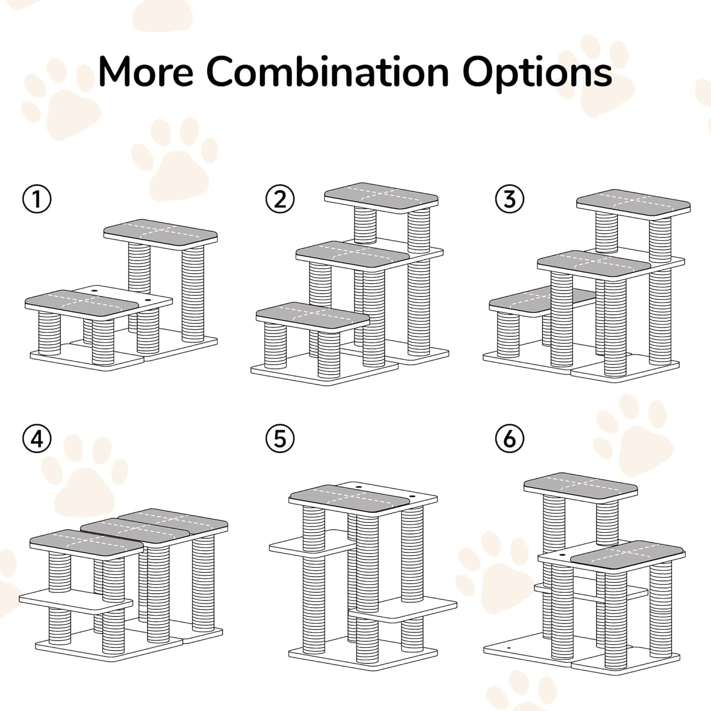 FUKUMARU 3-in-1 Pet Stairs, Retro-style Dog Steps for Cats and Small Dogs, Wooden Cat Stairs for High Bed with Scratching Post, Dog Ramp for Couch with Cat Condo Cave, Easy to Clean & Aesthetic Design