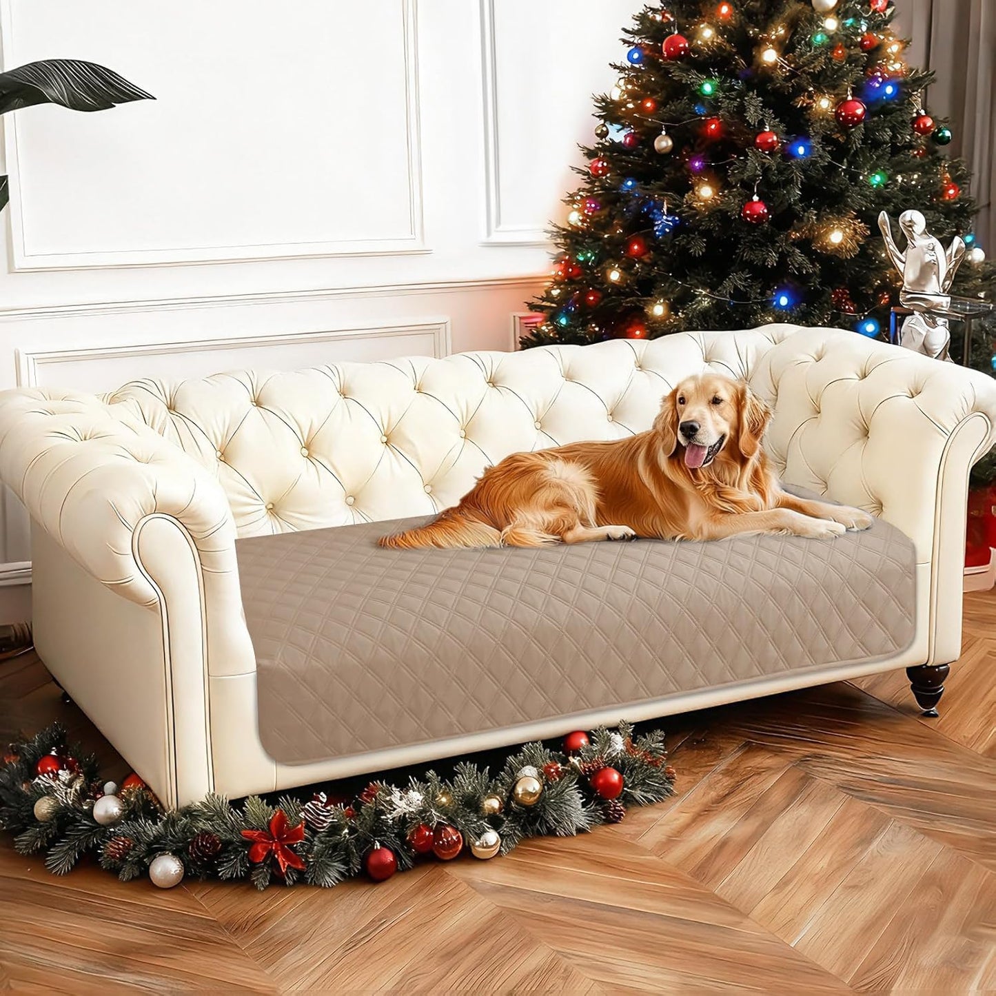 Waterproof Dog Blanket, Non-Slip Soft Pet Bed Cover, Couch Cover for Dogs Washable, Protects Sofa, Furniture, Crate, Car, Tear Resistant Leakproof Pet Blanket (30x70 Inch, Dark Grey)