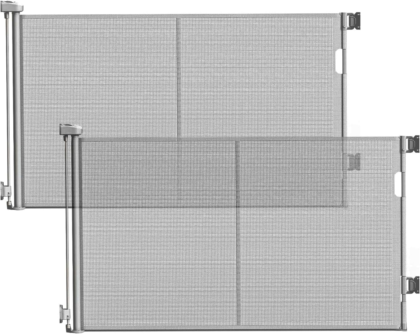 96 Inch Wide Reinforced Retractable Baby Gate with Support Rods, Extra Long Dog Gate Retractable Gate Outdoor Gates for Decks, Prevent Crawling Under Extra Long Baby Gates for Large Openings, Black