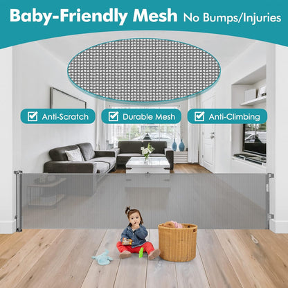 Extra Wide Baby Gate for Large Openings Retractable Baby Gates Indoor Outdoor Extra Long Dog Gate for Doorway Stair Gates for Kids or Pets Extra Large Dog Gate for Stairs