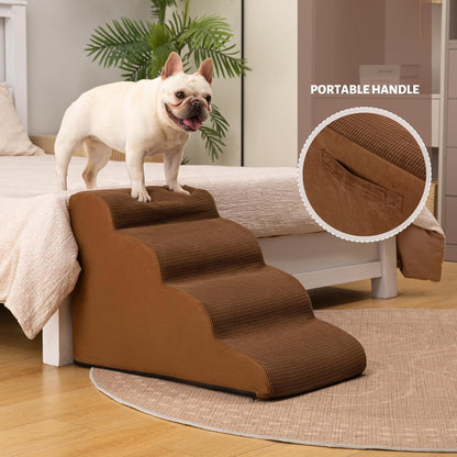 Aodisman 3-Step Dog Ramp and Stairs for Sofa and Chair - Non-Slip Sturdy Pet Steps for Small Dogs and Cats,15.7" H,Grey