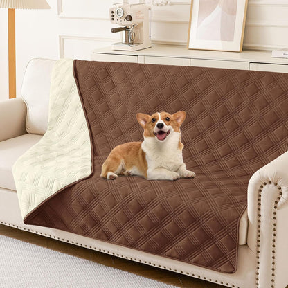 hyha Waterproof Dog Bed Blanket, Soft Pet Blankets, Waterproof Couch Cover for Dogs, Reversible Sofa Covers Washable for Furniture (30x70 Inch, Taupe/Beige)