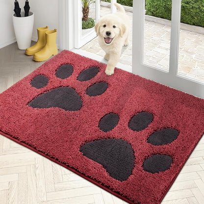 PURRUGS Dirt Trapping Door Mat 20" x 31.5", Non-Skid/Slip Machine Washable Microfiber Entryway Rug, Dog Doormat, Super Absorbent Welcome Mat for Muddy Wet Shoes and Paws, Grey