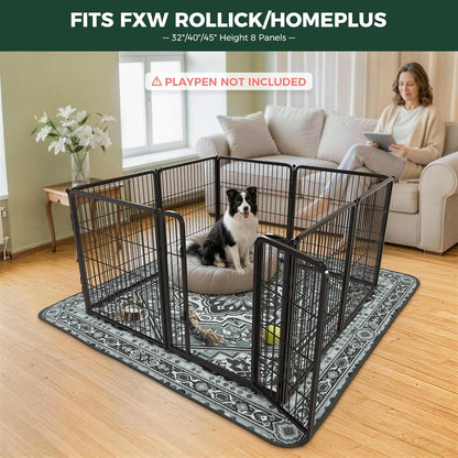 FXW Washable Pee Pads for Dogs, Puppy Pads with Super Absorbent, Specifically Designed for FXW Rollick/Homeplus 24inch 6 Panels Dog Playpen, 39" x 63" Rectangle, Khaki, 1 Pack