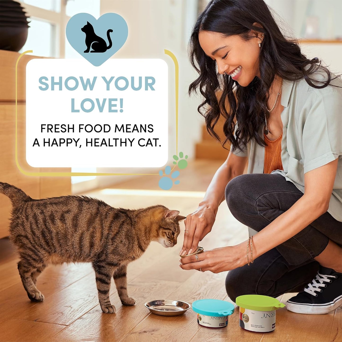 4 Pack Universal Pet Food Can Covers Lids - One fit 3 Standard Size Cans for Cats and Dogs Food Cans - Easy to Clean - Safe Silicone - Pastel Meadow