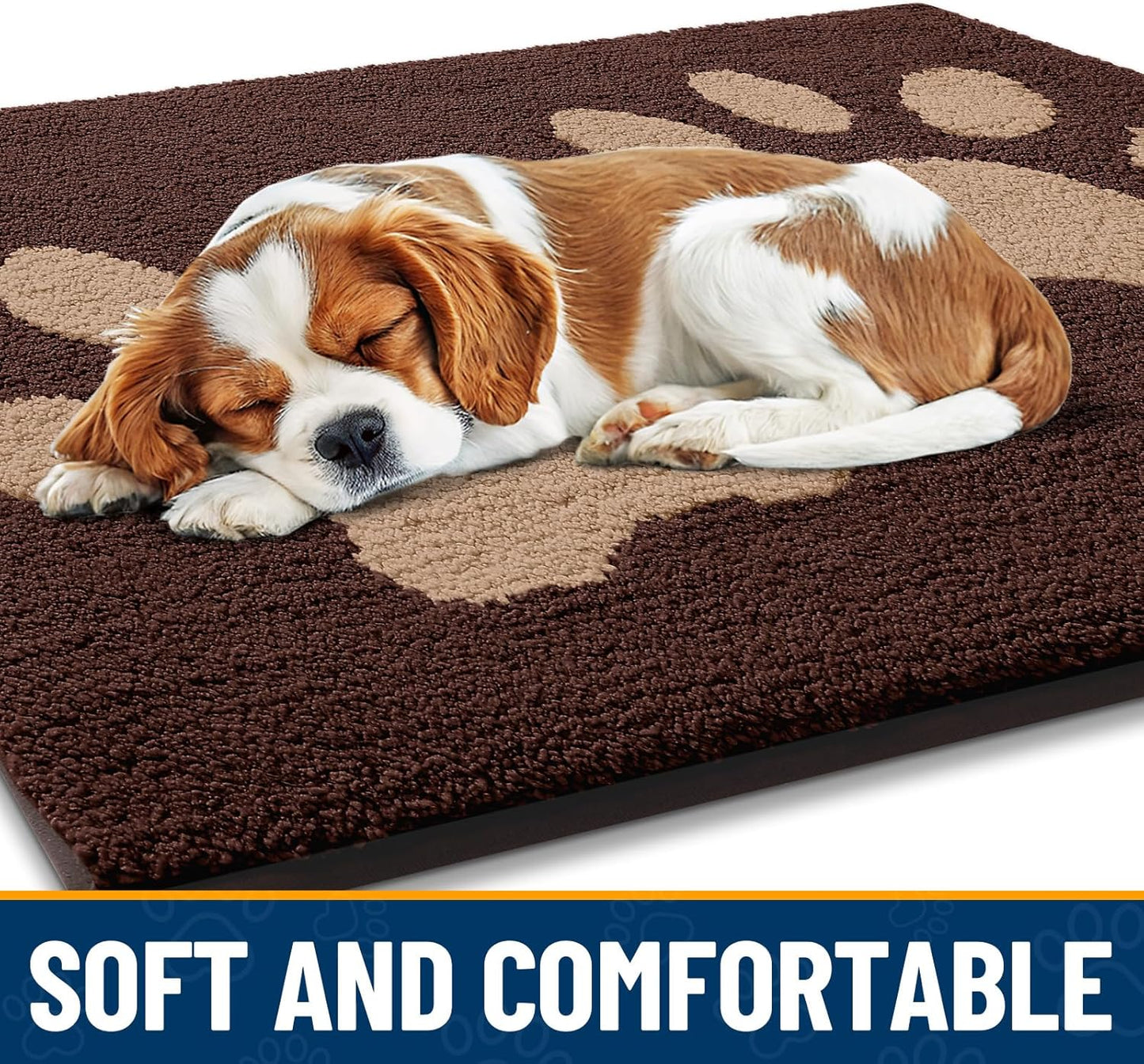 Smiry Dog Door Mat for Muddy Paws, Absorbs Moisture and Dirt, Low-Profile Entryway Mat with Non-Slip Backing, Entry Indoor Outdoor Doormat for Inside Floor (30x20 Inches, Grey, Striped)